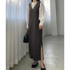 「Louere」 サロペットスカート LARGE チャコール レディース