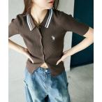 「U.S. POLO ASSN.」 ニットカーディガン フリ- ブラウン レディース