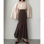 「Louere」 ロングスカート MEDIUM ダークブラウン レディース