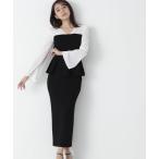 「NATURAL BEAUTY BASIC」 コンビワンピース MEDIUM ブラック レディース