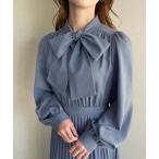「junoah」 長袖ワンピース SMALL ブルーグレー レディース
