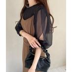 「junoah」 長袖ブラウス LARGE ブラック レディース