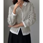 「Louere」 ニットカーディガン LARGE ライトグレー レディース