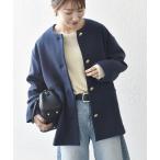 「SHIPS any」 ノーカラージャケット ONE SIZE ネイビー レディース