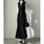 「Louere」 サロペットスカート MEDIUM ブラック レディース
