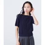 「N.（N. Natural Beauty Basic）」 半袖ニット MEDIUM ネイビー レディース