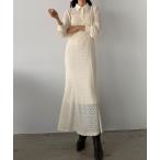 「Louere」 長袖ワンピース MEDIUM アイボリー レディース