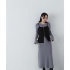 「NATURAL BEAUTY BASIC」 コンビワンピース MEDIUM グレー系その他 レディース