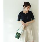 「N.（N. Natural Beauty Basic）」 半袖ニット MEDIUM ネイビー レディース