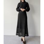「mipiarl」 長袖ワンピース LARGE ブラック レディース