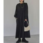 「LAVEANGE」 長袖ワンピース LL ブラック レディース