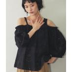 tシャツ カットワークオフショルブラウス レディース