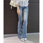  джинсы Denim Denim брюки боковой бахрома Denim flare pants женский 
