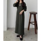 「callautia」 長袖ワンピース SMALL チャコール レディース