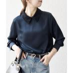 「SHIPS any」 長袖ブラウス ONE SIZE ネイビー レディース
