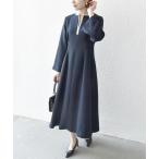 「SHIPS any」 長袖ワンピース ONE SIZE ネイビー レディース