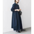 「SHIPS any」 長袖ワンピース ONE SIZE ネイビー レディース