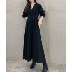 「junoah」 長袖ワンピース X-LARGE ブラック レディース
