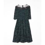「Lace Ladies」 7分袖ワンピース S グリーン レディース