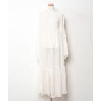 「Louere」 長袖ワンピース MEDIUM クリーム レディース