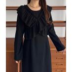「callautia」 長袖ワンピース MEDIUM ブラック レディース