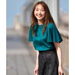 tシャツ 半袖 「シルクタッチさら魅せTシャツ」袖フレア プルオーバー レディー
