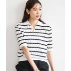 ニット セーター 「洗える」衿付きスキッパーデザインニット レディース