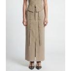 スカート 「TAJEN:T」BELT DESIGN SLIT LONG SKIRT/ベルトデザインスリットロングスカート/セットアップ着用可能