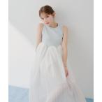ワンピース 「SALON by Chico」チューリップボリュームドッキングワンピース