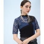 tシャツ ドッキングレースシアーTシャツ(HARE) レディース