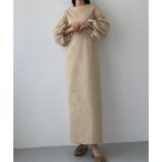 「Louere」 長袖ワンピース LARGE ベージュ レディース