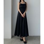 「Louere」 キャミソールワンピース MEDIUM ブラック系その他 レディース