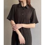 「junoah」 シャツワンピース LARGE ブラウン レディース