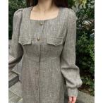 「junoah」 長袖ワンピース X-LARGE ライトグレー レディース