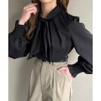 「junoah」 長袖ブラウス LARGE ブラック レディース