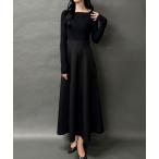 「junoah」 長袖ワンピース MEDIUM ブラック レディース
