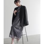 「Callarus」 7分袖ワンピース M ダークネイビー レディース