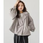 「AMELY」 「La-gemme」ジャケット フリー グレイッシュベージュ レディース