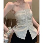  tube top bare top [2026 весна лето новый продукт ][ заколка-резинка комплект ] серебристый жевательная резинка проверка передний кнопка gya The - бюстье bare top 