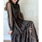 「LAUIR」 長袖ワンピース MEDIUM ブラック レディース