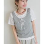 tシャツ ドットタンクレイヤードTee レディース