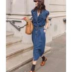  выставить безрукавка двойной breast жакет × midi длина tuck юбка Denim выставить женский 