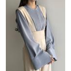 「Louere」 長袖チュニック LARGE ブルーグレー レディース