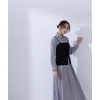 「NATURAL BEAUTY BASIC」 コンビワンピース MEDIUM グレー系その他 レディース