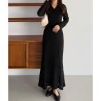 「callautia」 長袖ワンピース SMALL ブラック レディース
