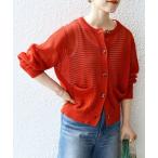 「SHIPS any」 ニットカーディガン ONE SIZE レッド レディース