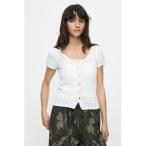 tシャツ EYELET BUTTON UP トップス レデ�