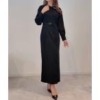 「junoah」 長袖ワンピース MEDIUM ブラック レディース