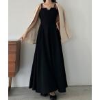 「Louere」 キャミソールワンピース MEDIUM ブラック レディース