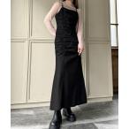 「junoah」 キャミソールワンピース MEDIUM ブラック レディース